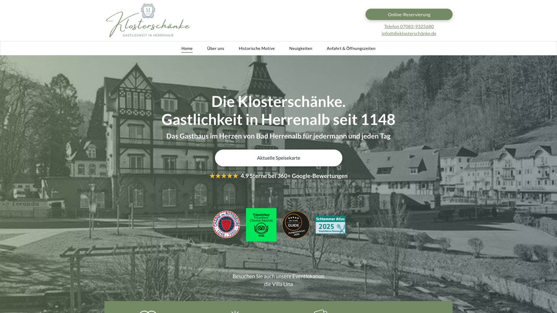 Website der Klosterschänke